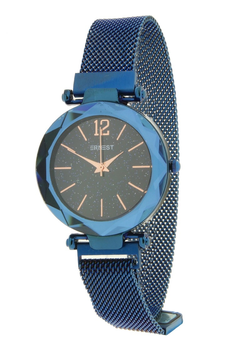 Ernest horloge "Fancy-Magnet" blauw-zwart