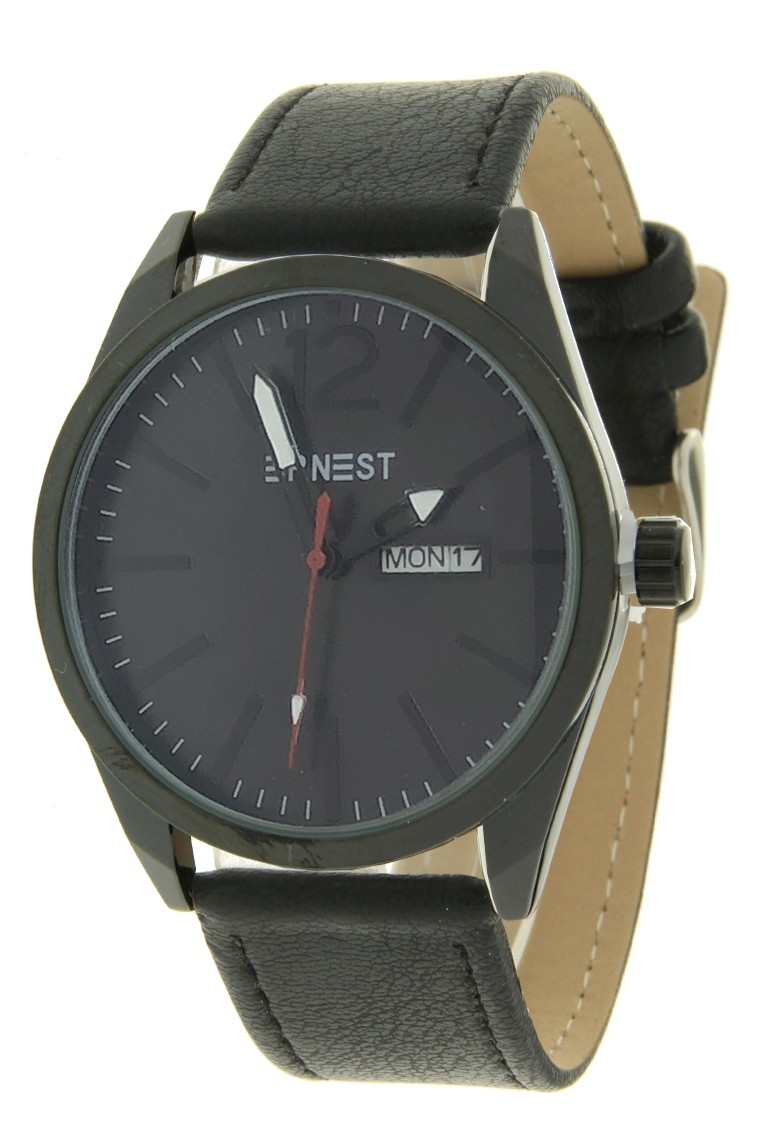 Ernest herenhorloge "Mace" zwart-zwart