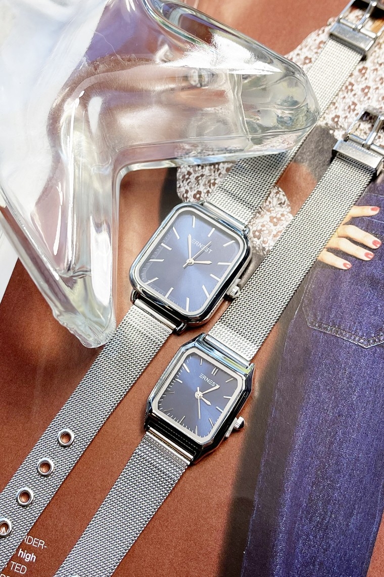 Ernest horloge ""Harmina Small" zilver-blauw