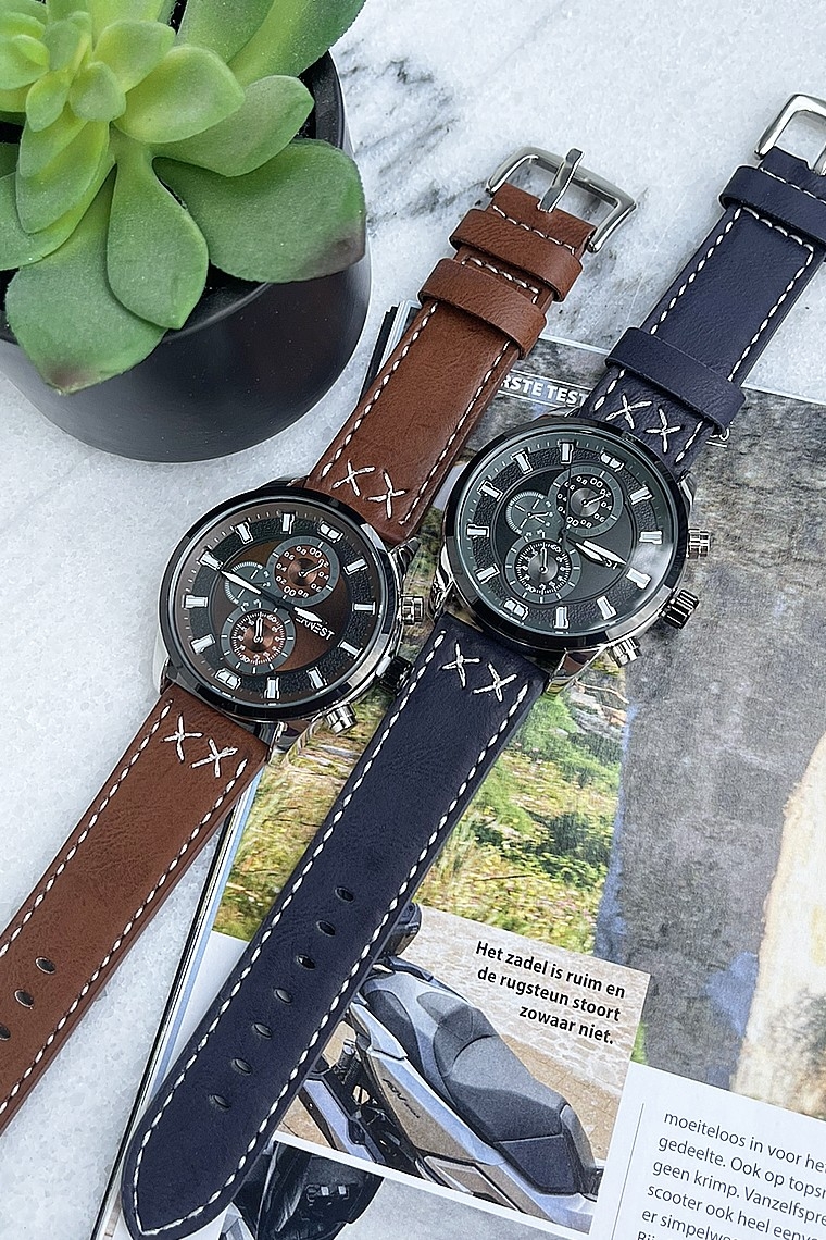 Ernest herenhorloge "Luke" donkerblauw