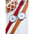 Ernest horloge Silver-Heart oranje