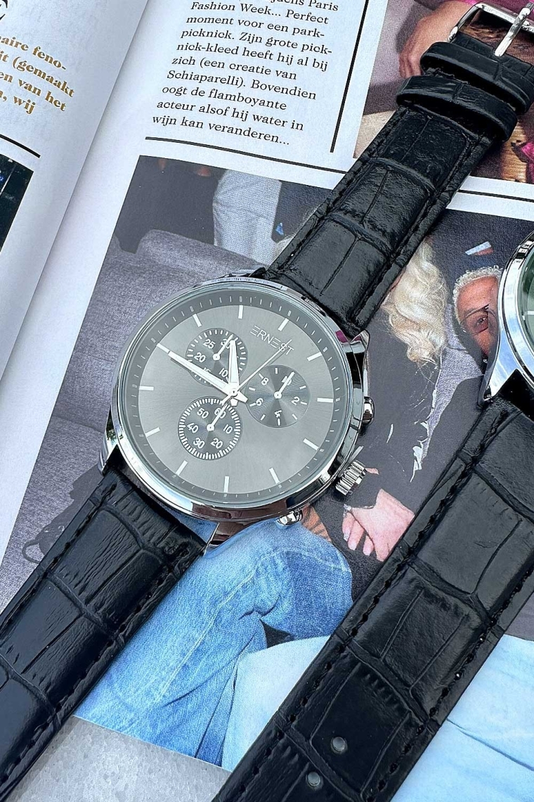 Ernest herenhorloge "Yort" zwart-zwart Ernest herenhorloge "Yort" zwart-zwart