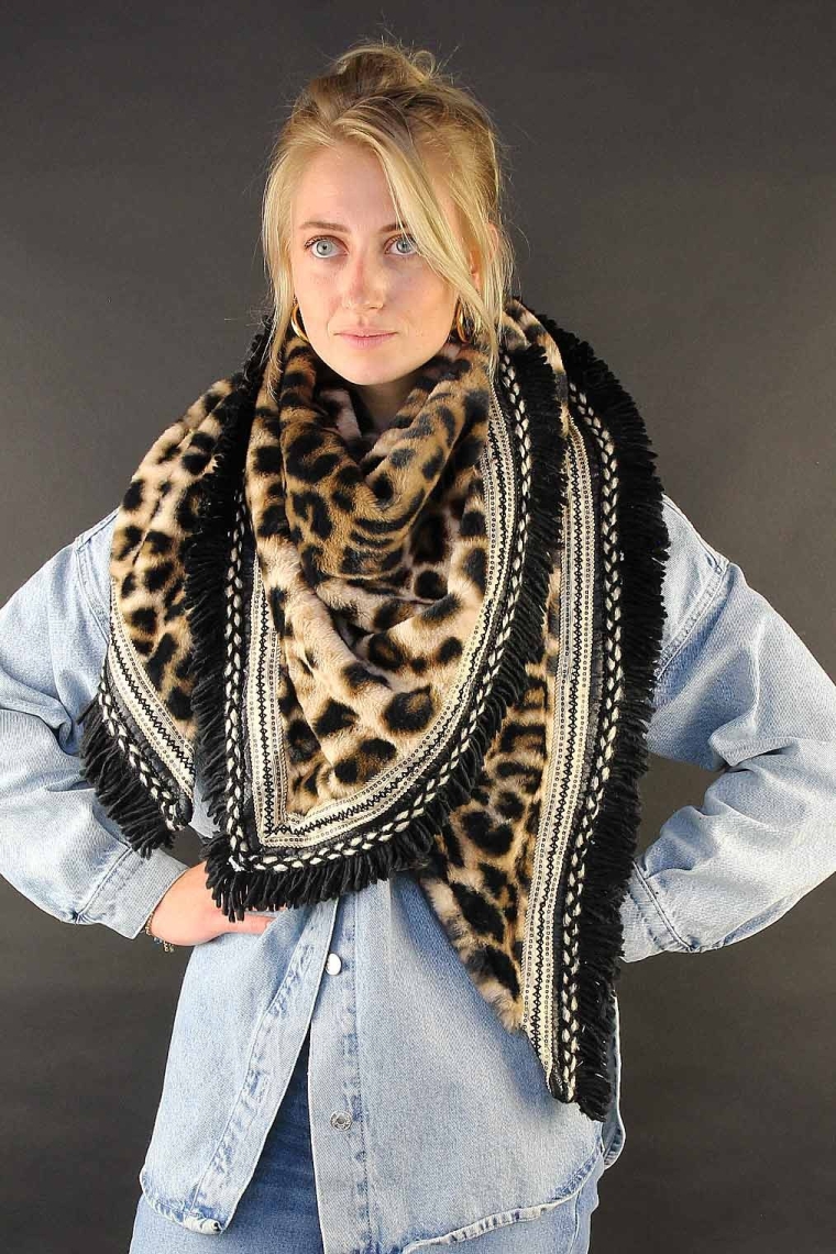 Omslagdoek "Leopard-Luxury" taupe Omslagdoek "Leopard-Luxury" taupe