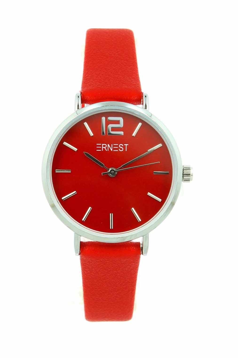 Ernest horloge Silver-Cindy Medium FW23 rood Ernest horloge Silver-Cindy Medium FW23 rood